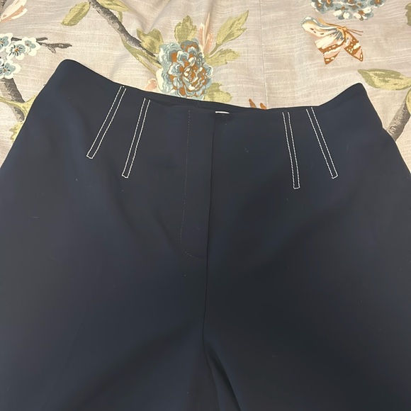 Veronica Beard Navy Wide Leg Crop Pants, Size 14 - Picture 3 of 7